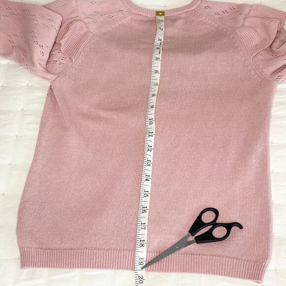 H&M Long Sleeve Pointelle Cardigan Sweater Girl's 6X/7 | Pink | Cotton | EUC - Picture 8 of 10